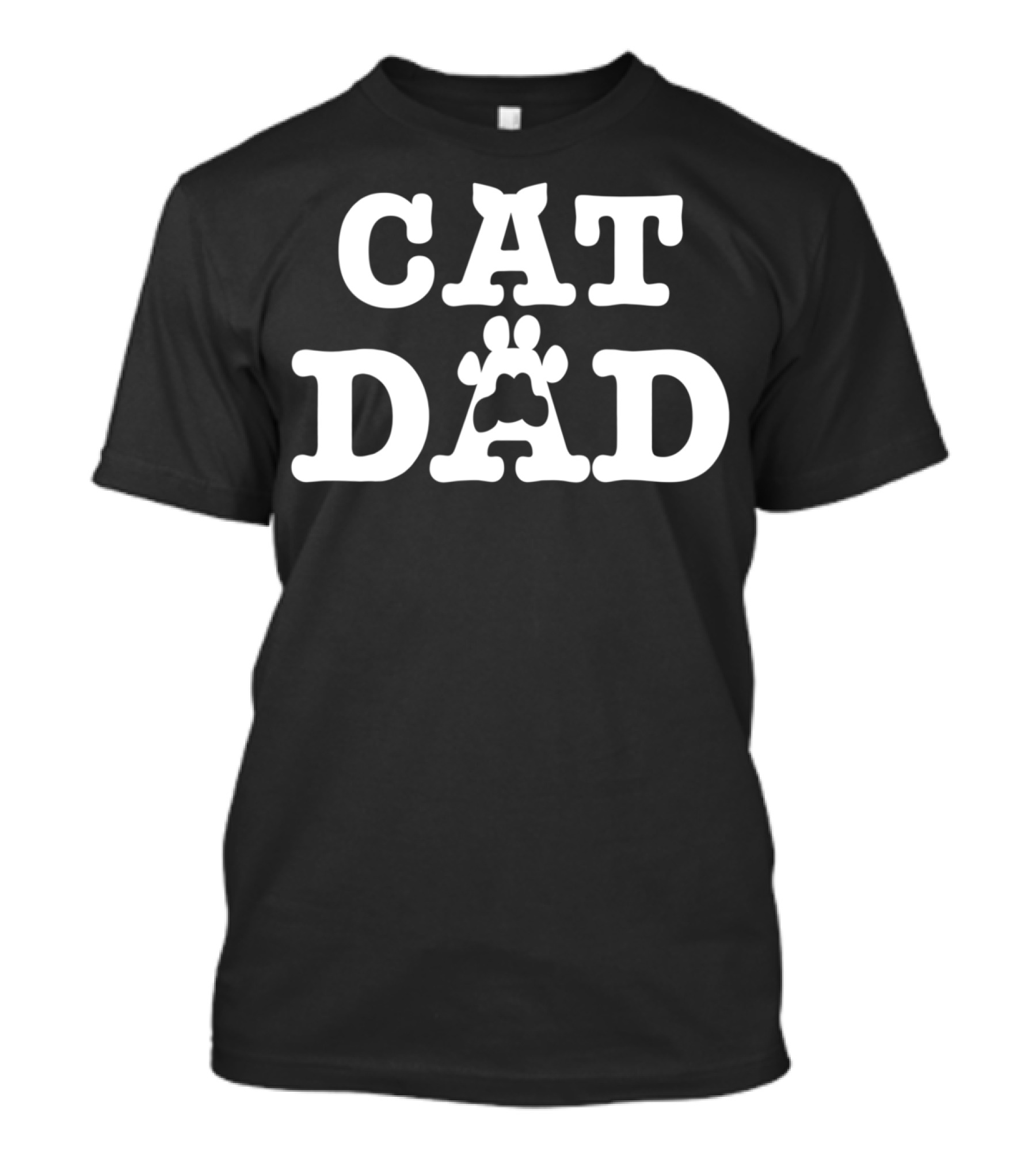 Cat Ears Paw Graphic Cat Dad Fathers T-Shirt