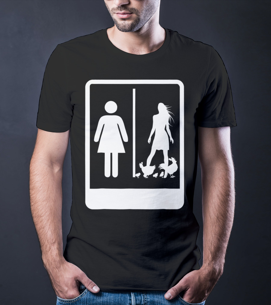 Chicken Dad Funny Rooster My Wife Farmers43 Silhouette Duo With Chickens T-Shirt