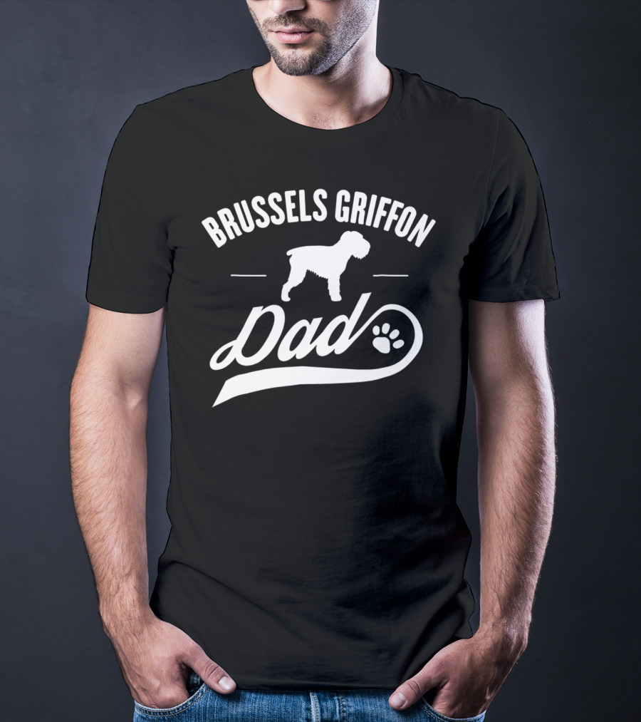 Brussels Griffon Dog Dad Paw Lover T-Shirt