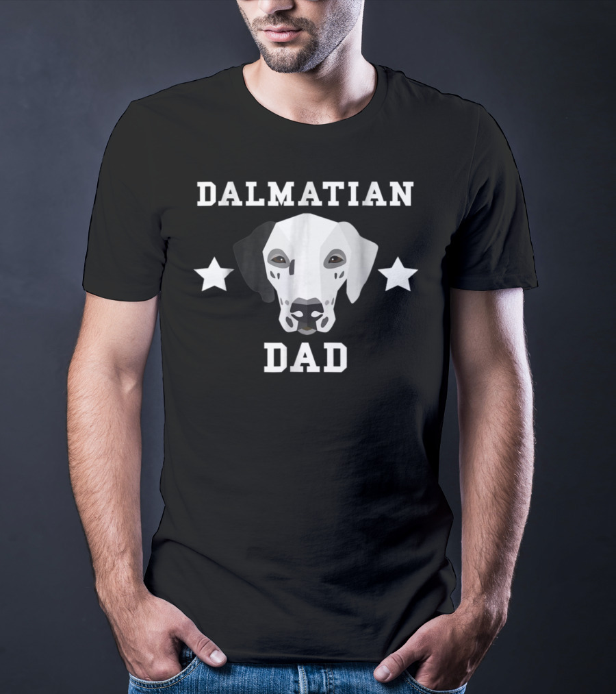 Dalmatian Dad Dog Owner Mens Dalmatian Dad With Stars T-Shirt