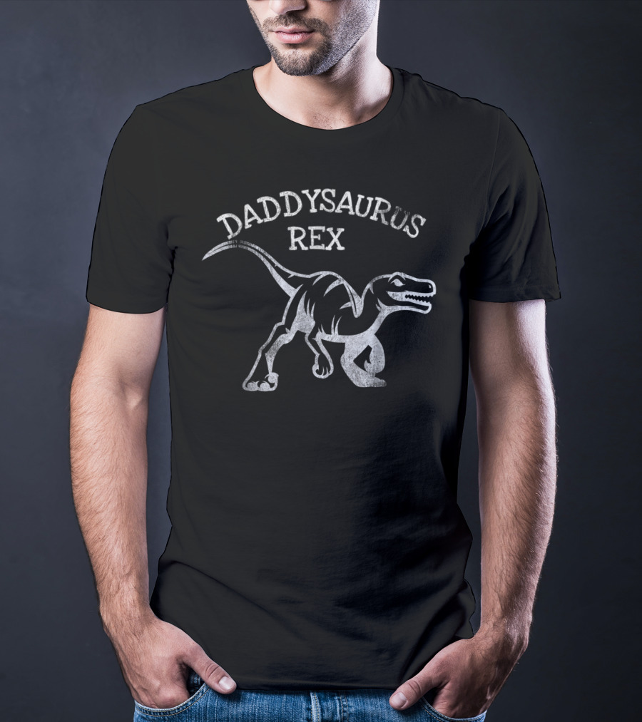 Daddysaurus Rex Dad Dino Gender Reveal Pregnancy Announcement T-Shirt