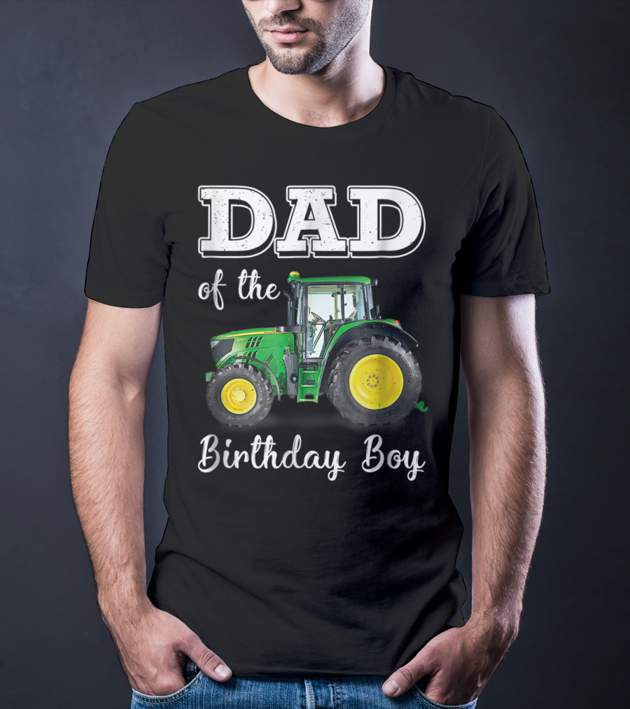 Dad Of The Birthday Boy Tractor T-Shirt