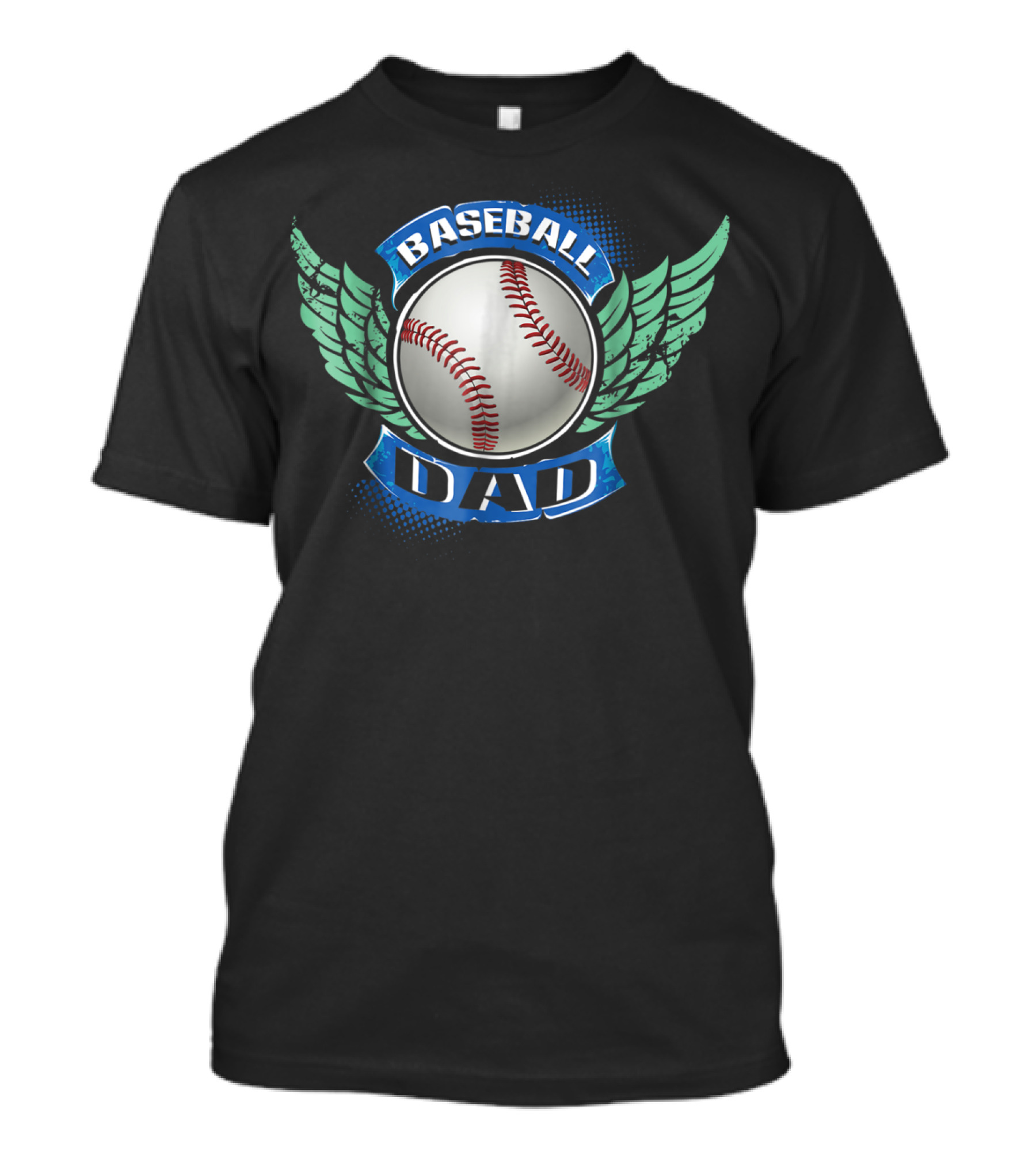 Baseball Dad With Winged Baseball T-Shirt