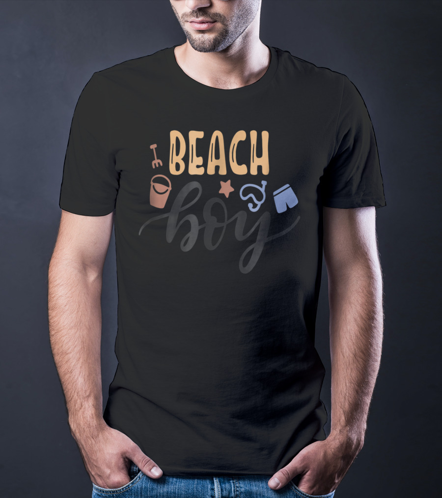 Beach Boy Summer Vacation Kids Son Boys Dad Mom Bucket Snorkel Shorts T-Shirt