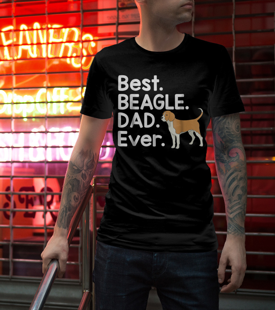 Best Beagle Dad Ever Pet Dog Lover Dad Ever T-Shirt