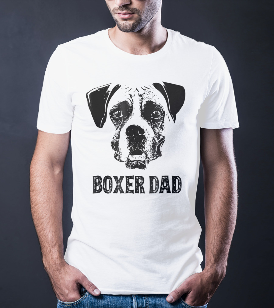Boxer Dog Dad Boxer Dad Face T-Shirt