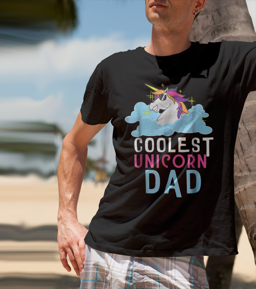 Coolest Unicorn Dad Father Parent Magical T-Shirt