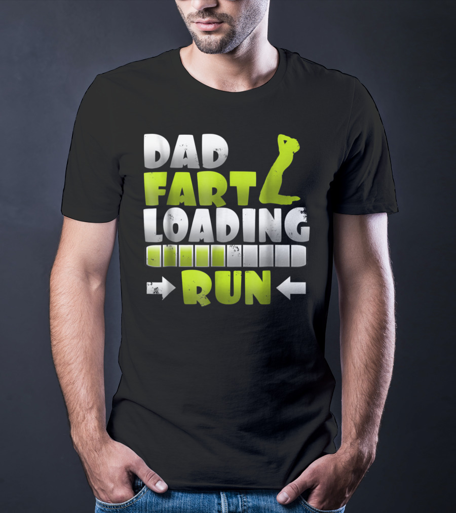 Dad Fart Loading Run Progress Bar Silhouette Arrows T-Shirt
