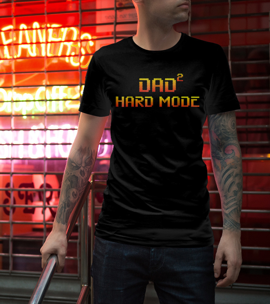 Dad Squared Hard Mode Dad Of Two T-Shirt