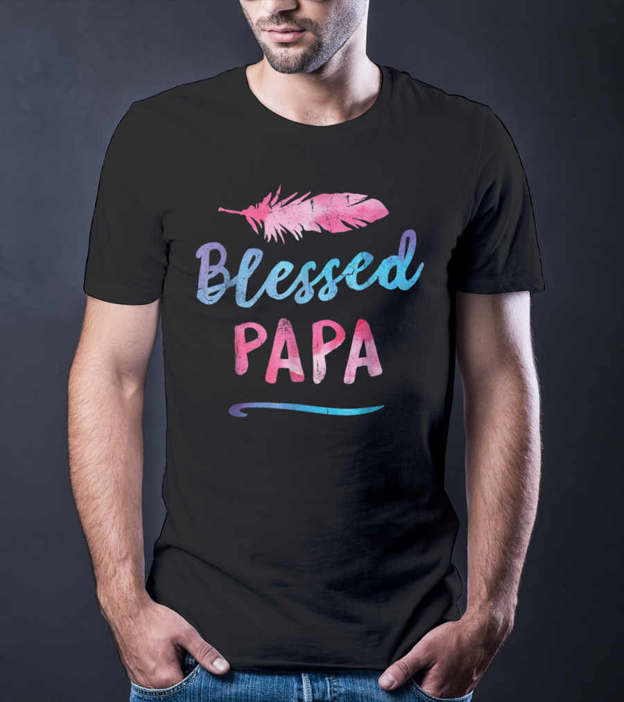 Blessed Papa Feather T-Shirt