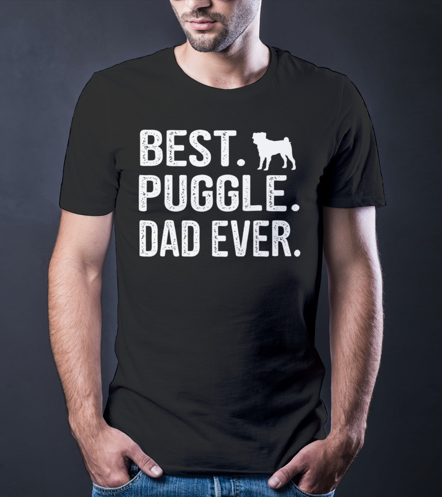 Best Puggle Dad Ever With Dog T-Shirt