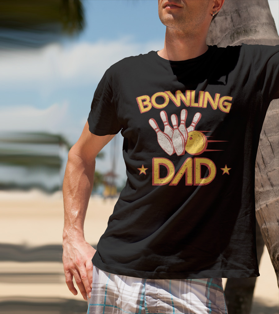 Bowling Dad Vintage Pins Ball86 T-Shirt