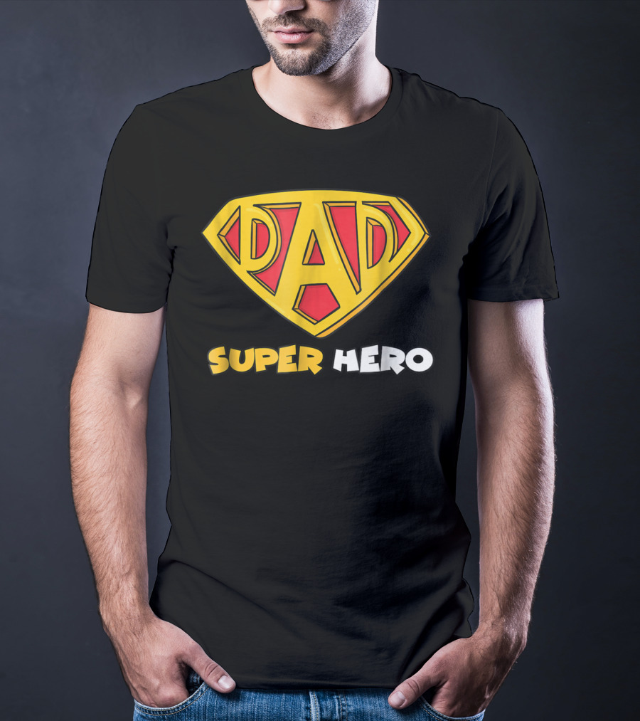 DAD Superhero Iconic Symbol Bold Text Superman T-Shirt