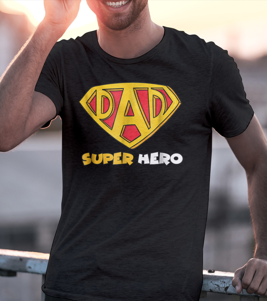 DAD Superhero Iconic Symbol Bold Text Superman T-Shirt