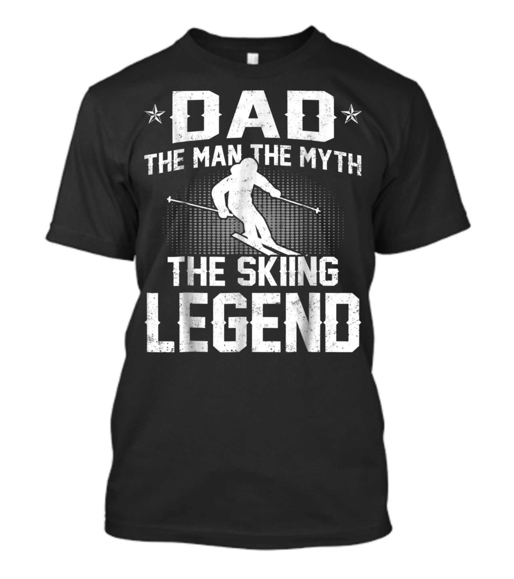 Dad The Man The Myth The Skiing Legend Ski Motif With Stars T-Shirt
