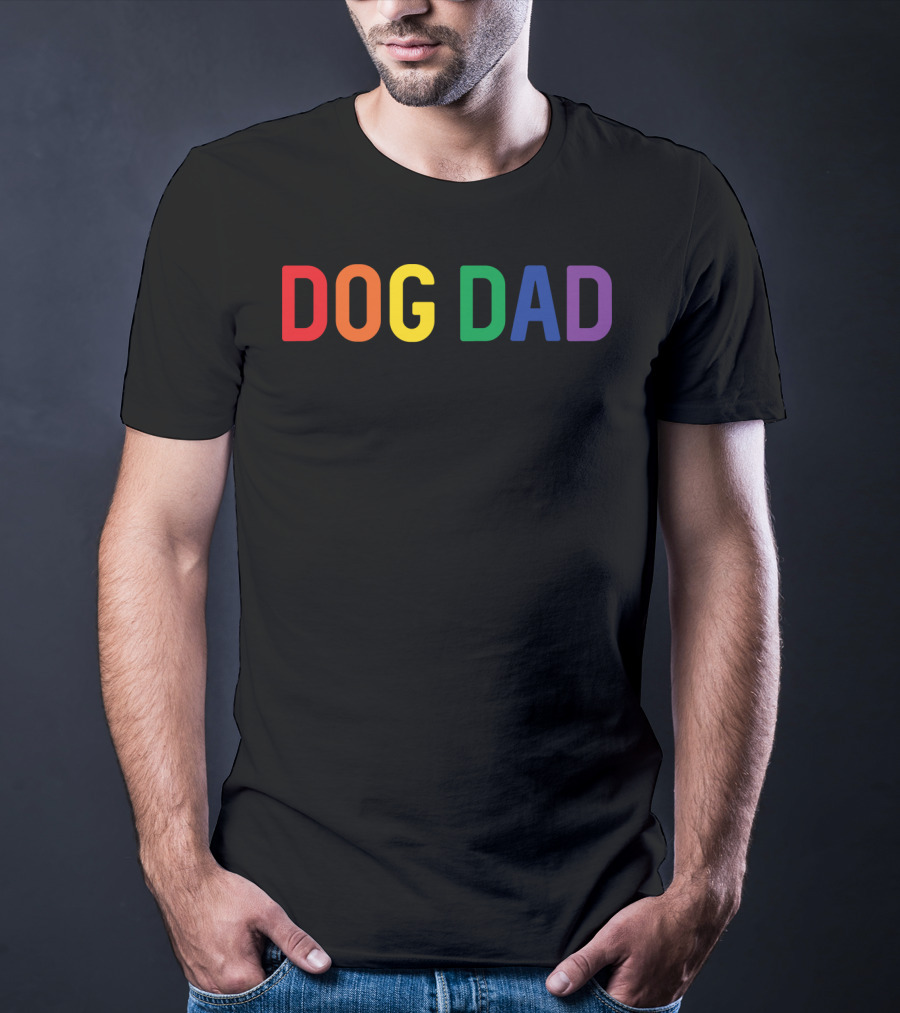 Dog Dad Rainbow Gay Pride T-Shirt