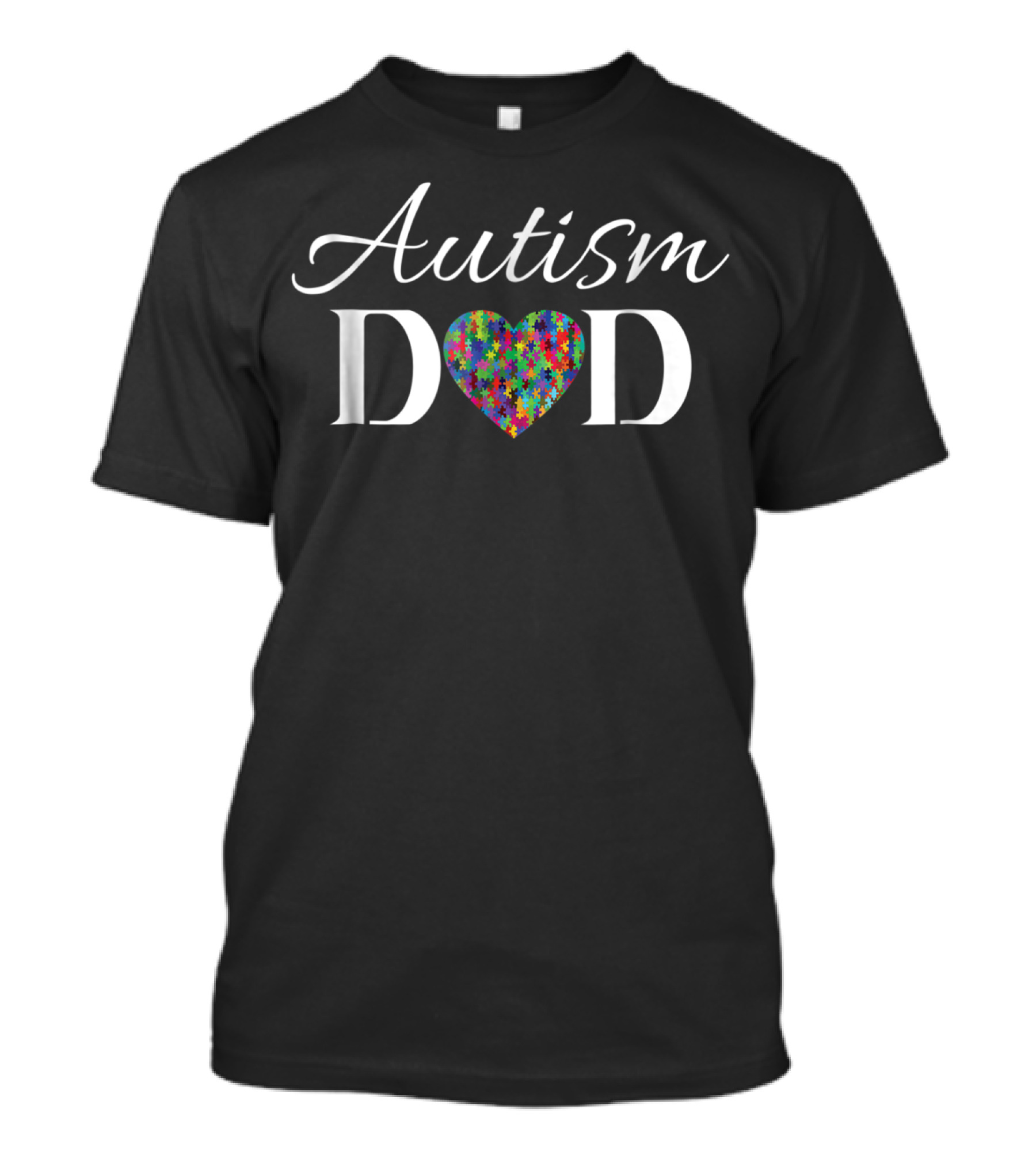 Autism Dad Heart Puzzle Piece T-Shirt