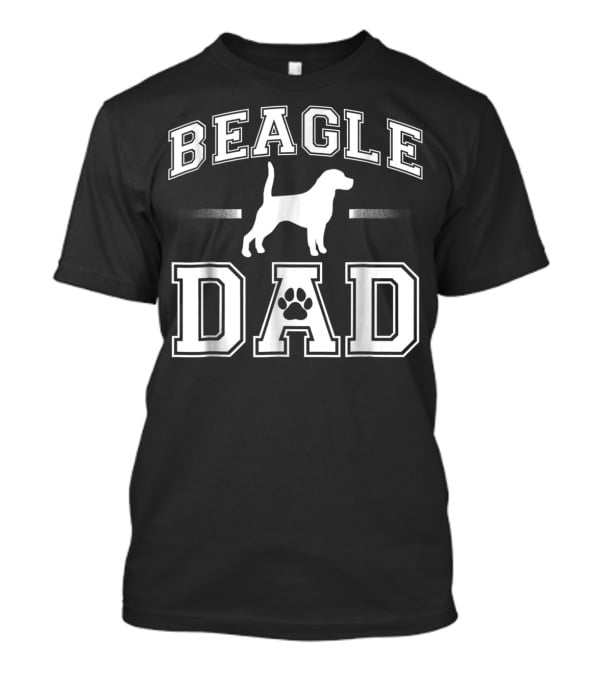 Beagle Dad Paw Print Cool Dog Dad T-Shirt