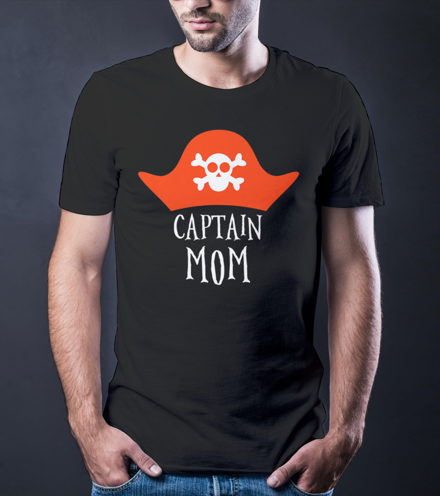 Captain Mom Pirate Skull Halloween Costume 84 T-Shirt