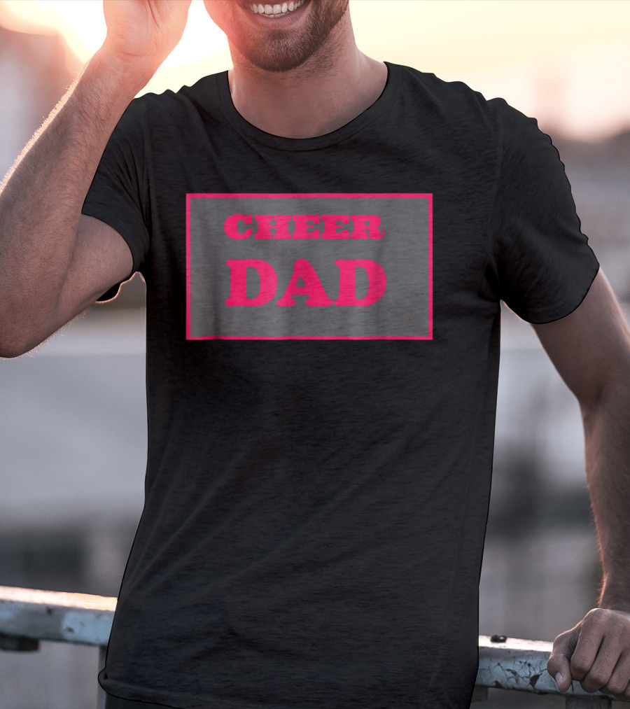 CHEER DAD Pink Block Letters T-Shirt