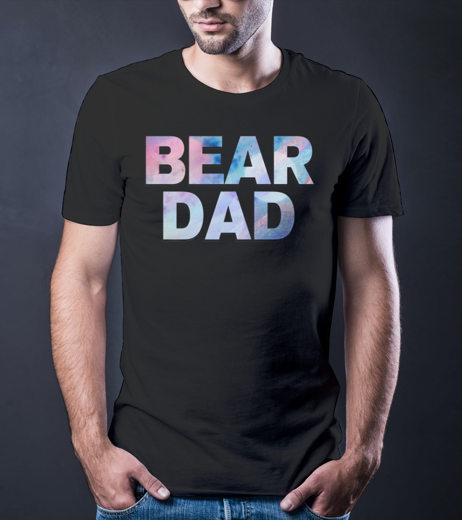 Bear Dad Pastel Text T-Shirt