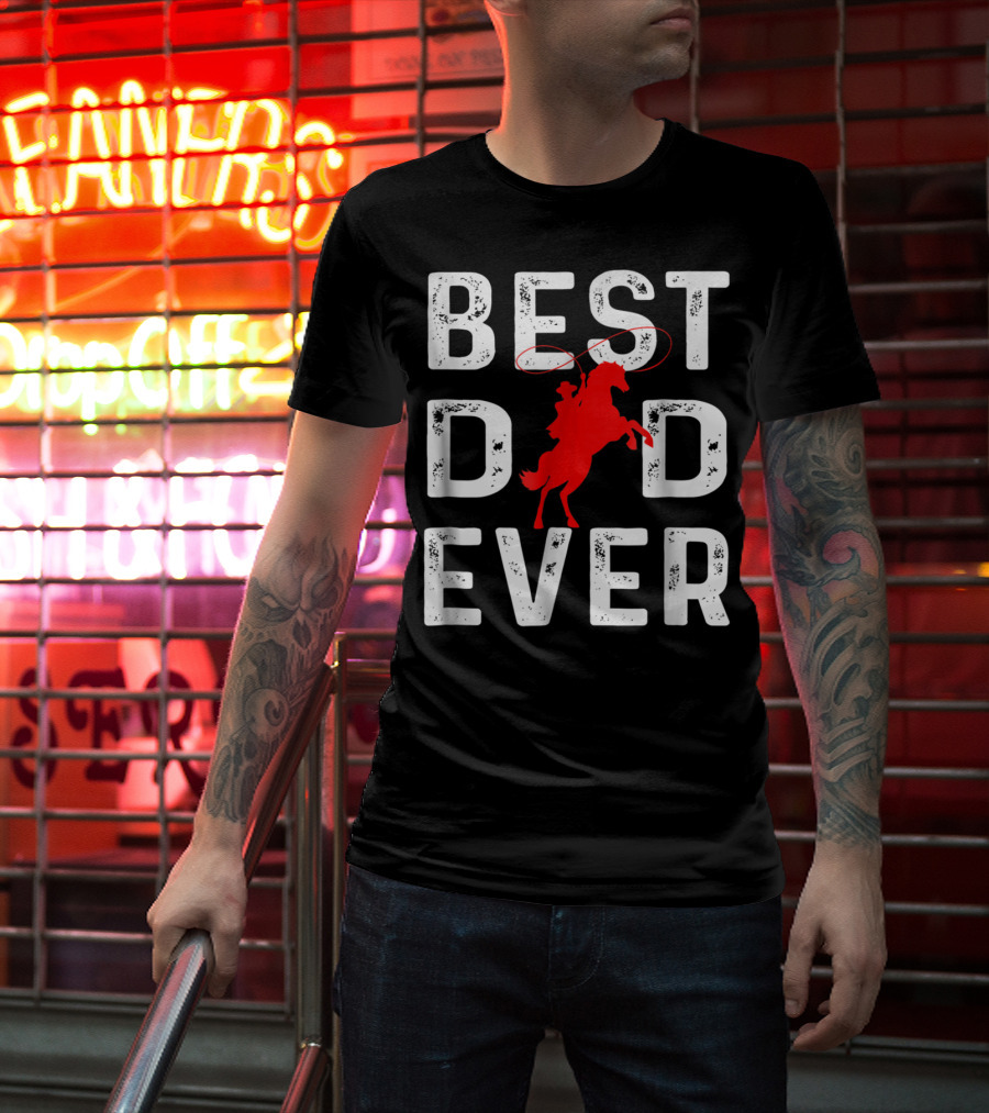 Best Dad Ever Cowboy Rider Iconic T-Shirt