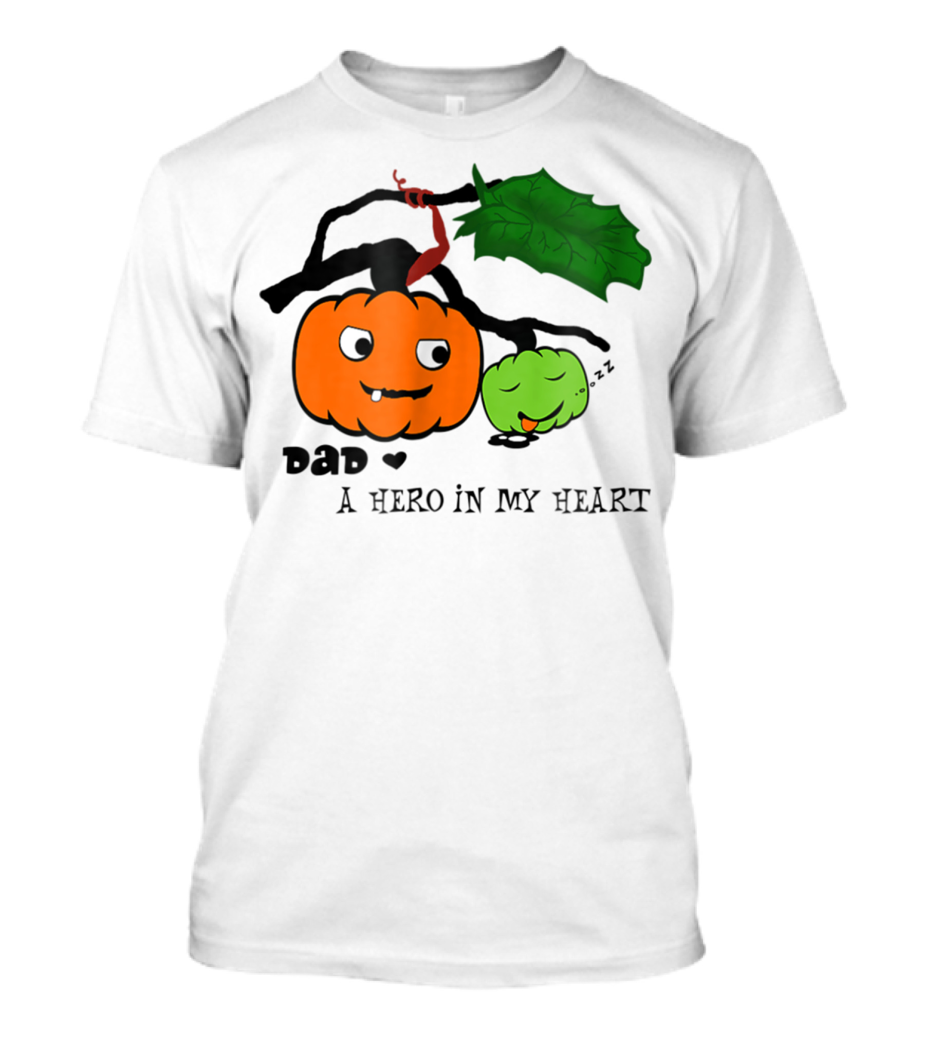Dad A Hero In My Heart Pumpkin Halloween T-Shirt