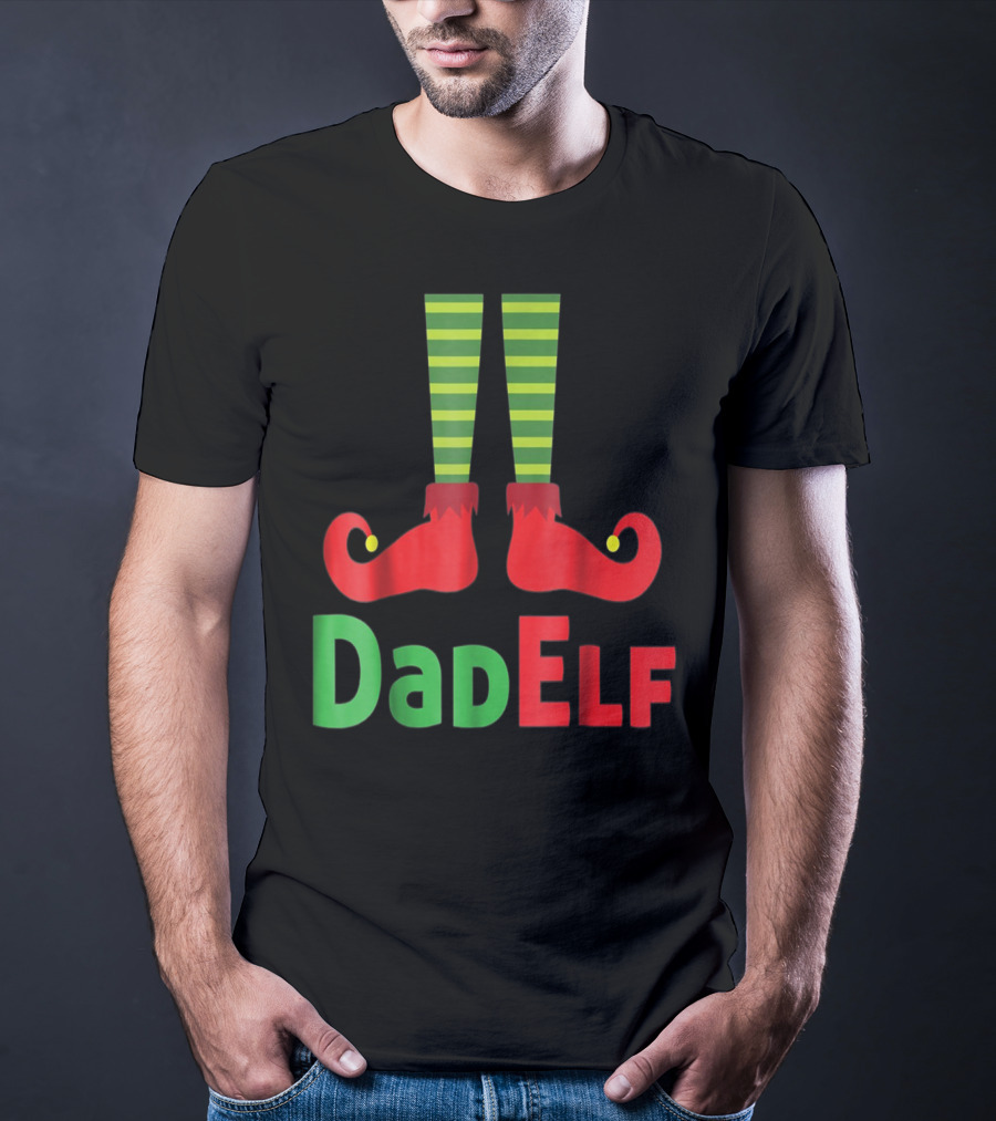 Dad Elf Christmas Family Matching Pajama Party T-Shirt