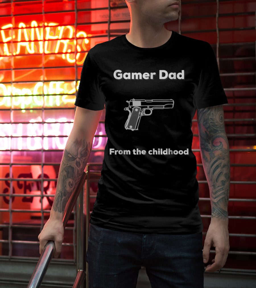 Gamer Dad From The Childhood Vintage Gun T-Shirt