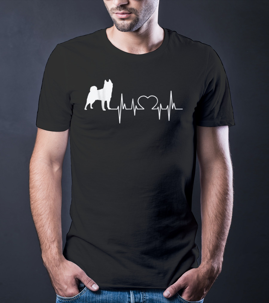 Akita Dog Heartbeat Line 83 T-Shirt