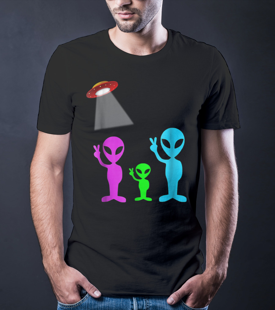 Alien Visitors Fun Space Science Wear Lt88 Peaceful Encounters T-Shirt