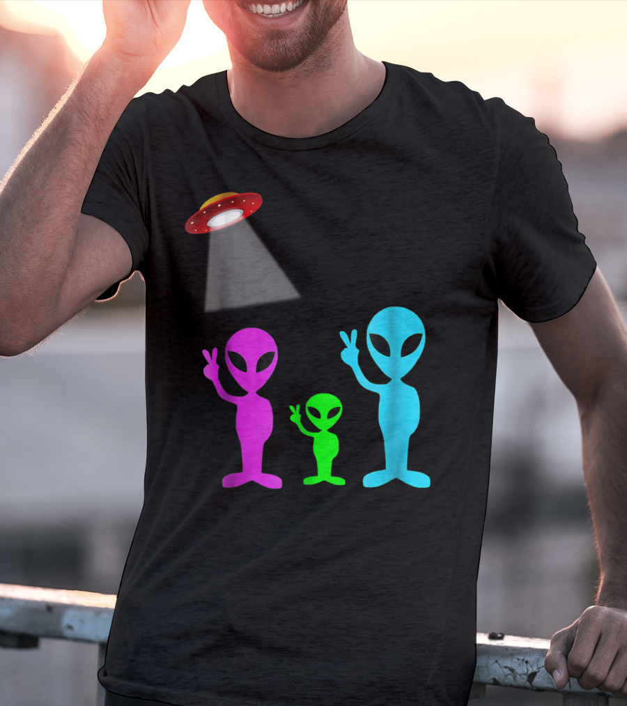 Alien Visitors Fun Space Science Wear Lt88 Peaceful Encounters T-Shirt