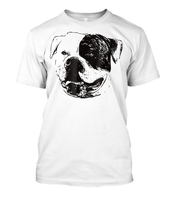 American Bulldog Dog Mom Or Dad Face T-Shirt