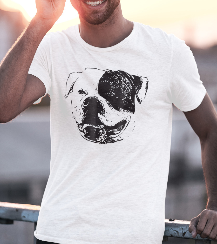 American Bulldog Dog Mom Or Dad Face T-Shirt