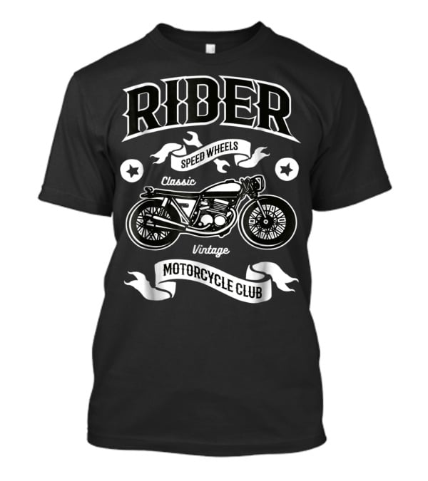 Rider Speed Wheels Classic Vintage Motorcycle Club American Vintage Motorcycles Biker Dad T-Shirt