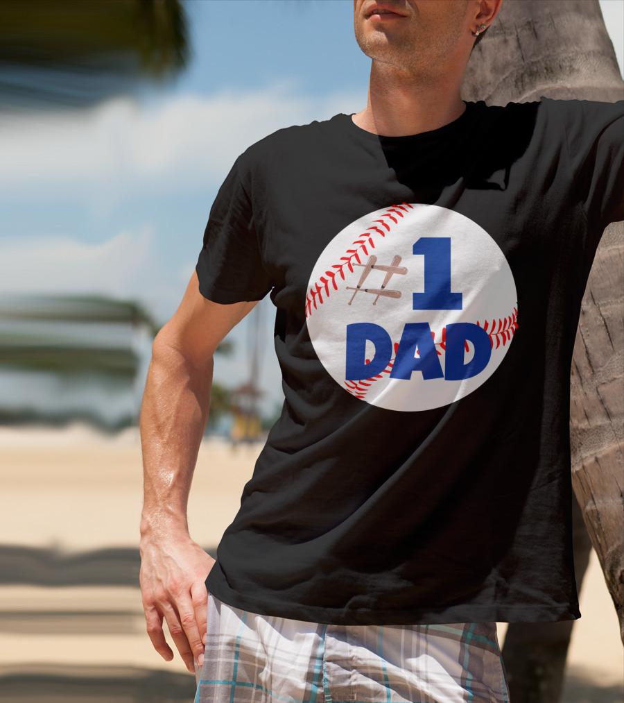 1 Dad Baseball Bats T-Shirt