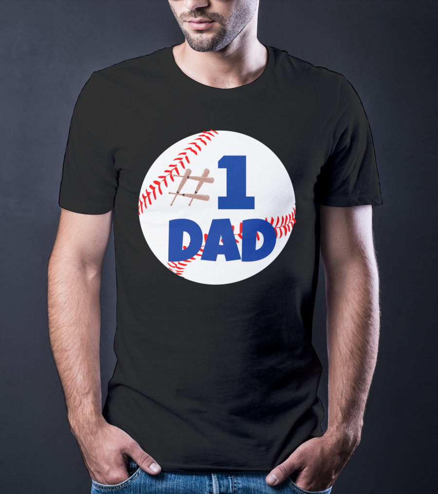 1 Dad Baseball Bats T-Shirt