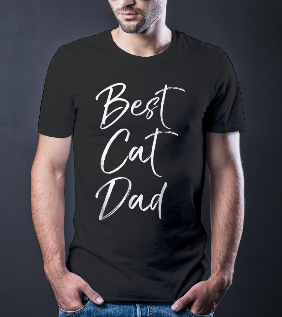 Best Cat Dad Funny Cool Feline Father Daddy T-Shirt