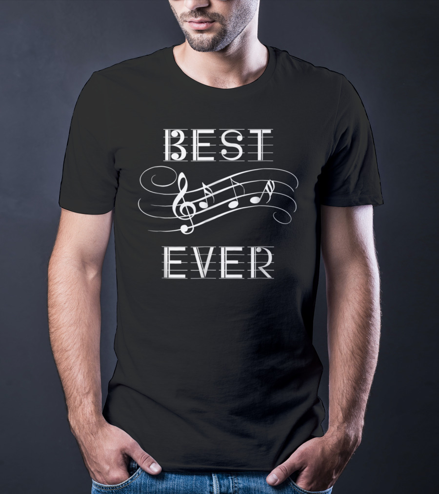 BEST DAD EVER Musical Notes T-Shirt