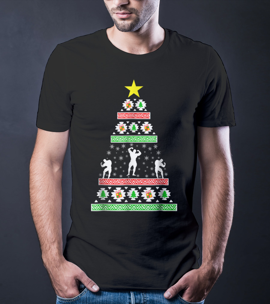 Body Building Christmas Tree Ugly Sweater Dad94 T-Shirt