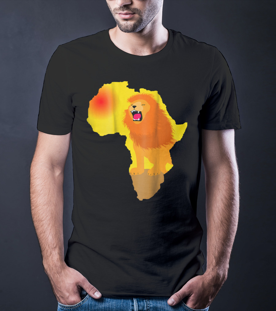 Africa Lion Map Big Five Safari Dad South Animals T-Shirt
