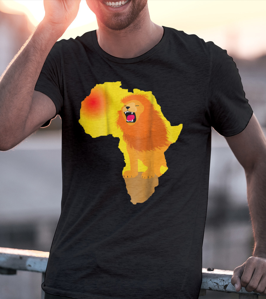 Africa Lion Map Big Five Safari Dad South Animals T-Shirt