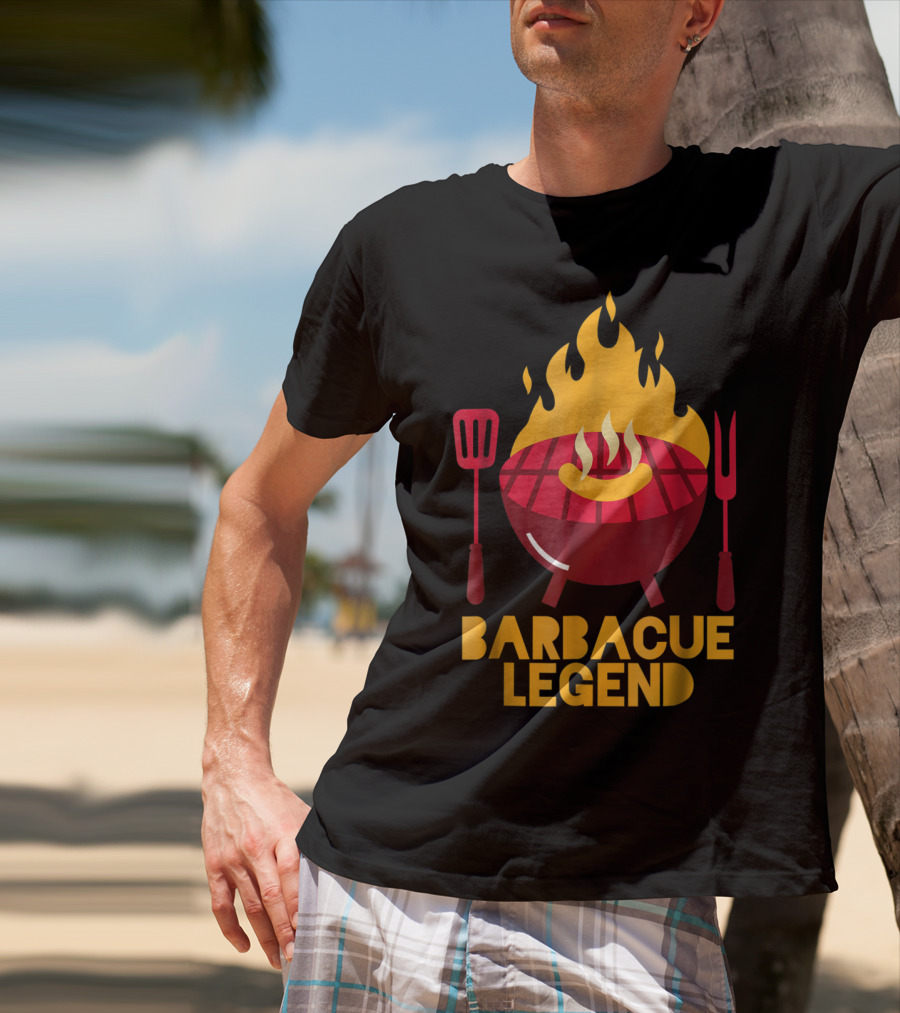 Barbecue Legend Hot BBQ Flaming Grill Grilling Dad62 T-Shirt