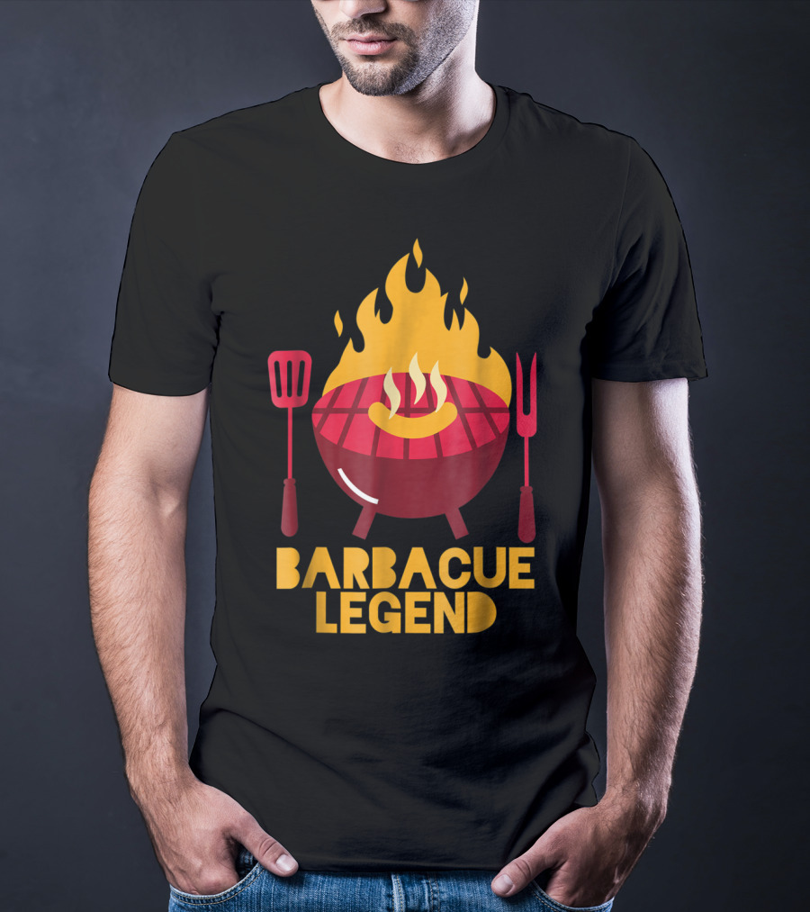 Barbecue Legend Hot BBQ Flaming Grill Grilling Dad62 T-Shirt