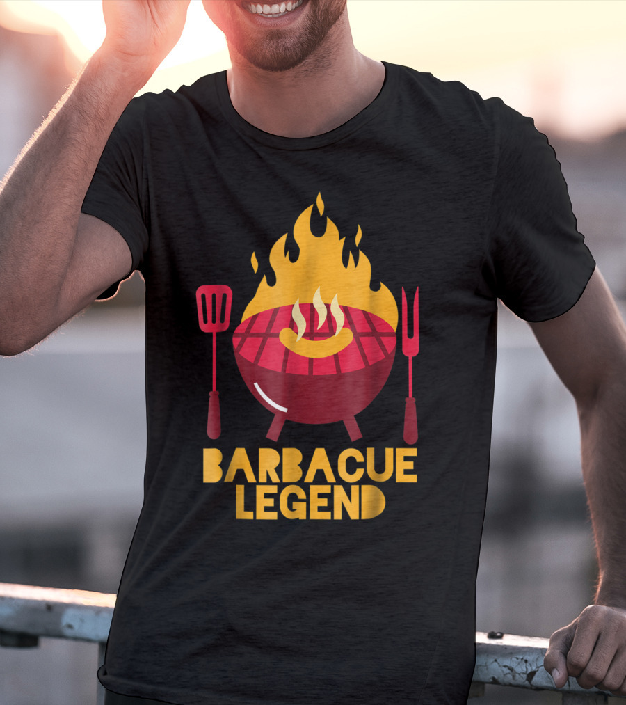 Barbecue Legend Hot BBQ Flaming Grill Grilling Dad62 T-Shirt