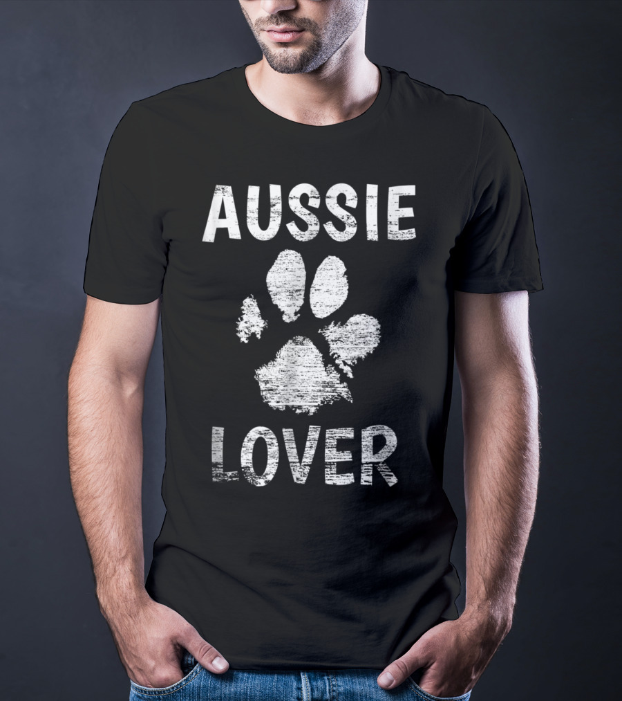 Aussie Dog Lover Australian Shepherd Paw Prints T-Shirt
