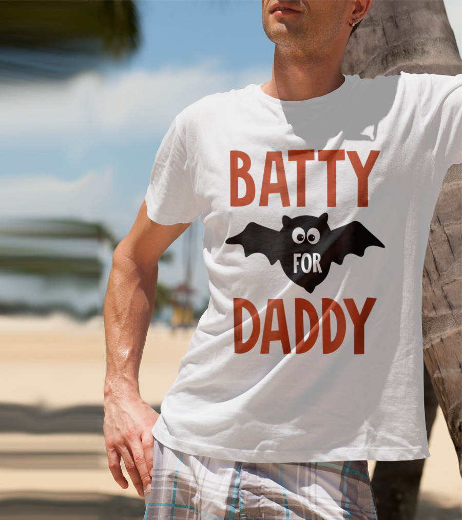 Batty For Daddy Halloween Kids Dad59 T-Shirt