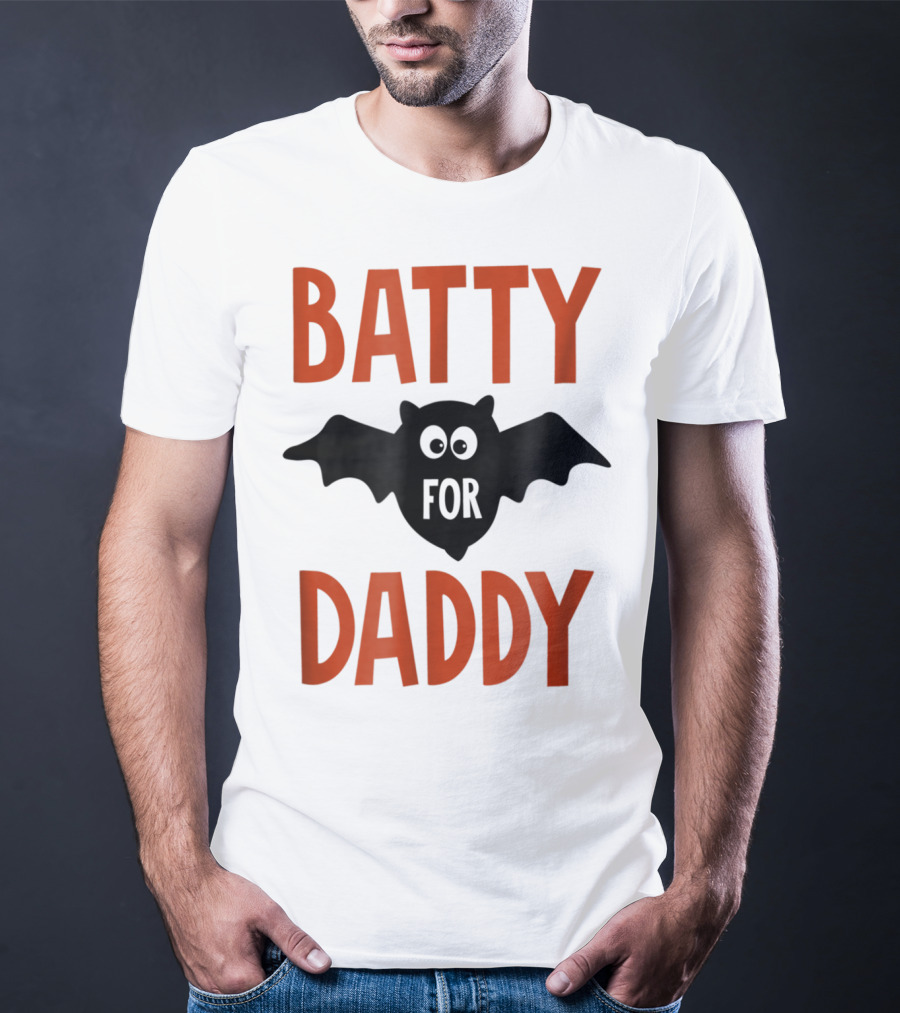 Batty For Daddy Halloween Kids Dad59 T-Shirt