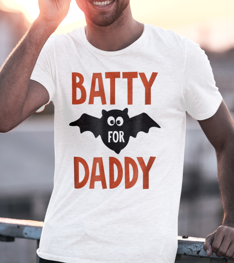 Batty For Daddy Halloween Kids Dad59 T-Shirt