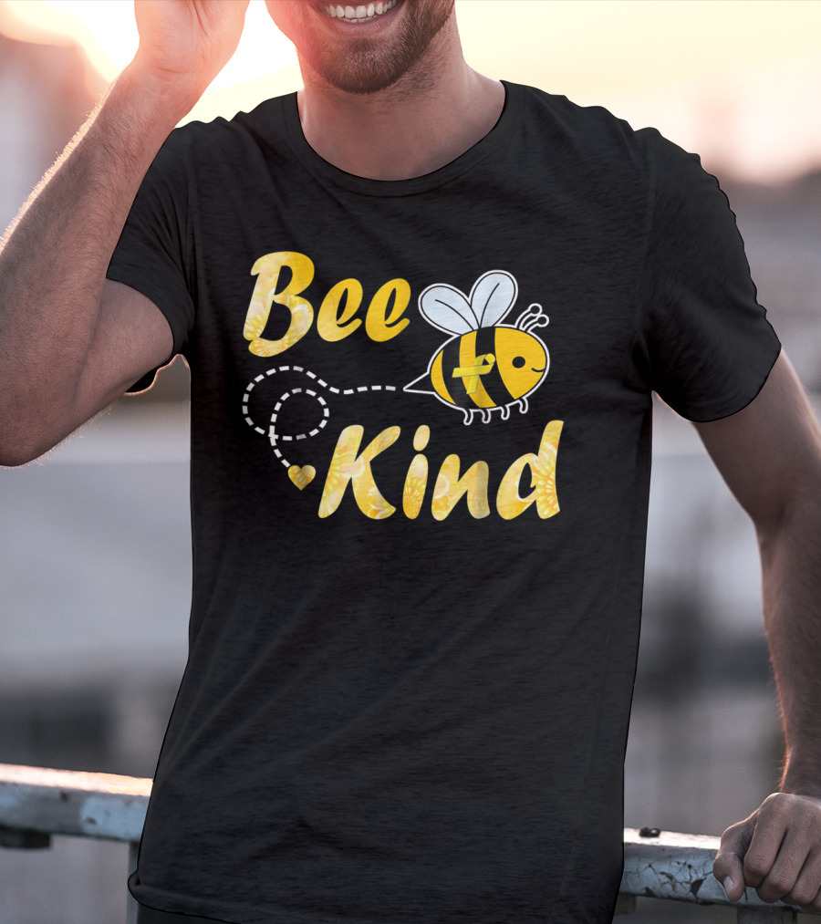 Bee Kind Childhood Cancer Gold Ribbon Warrior64 T-Shirt